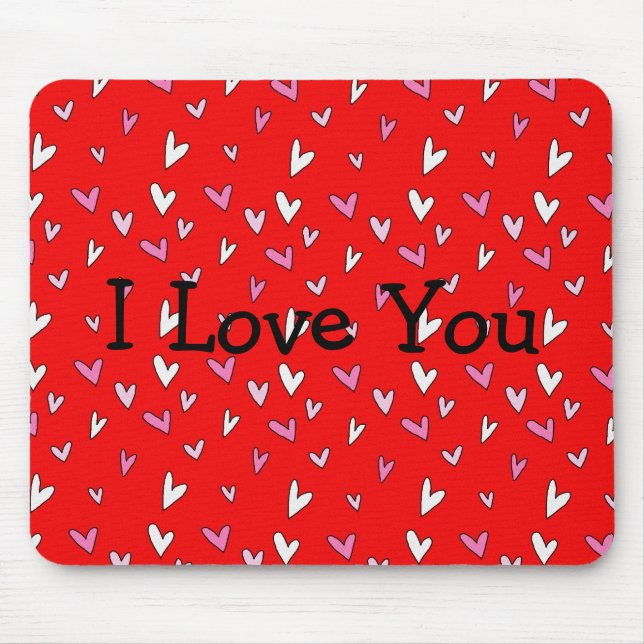 Hearts I Kärlek You Mousepad Musmatta (Framsidan)