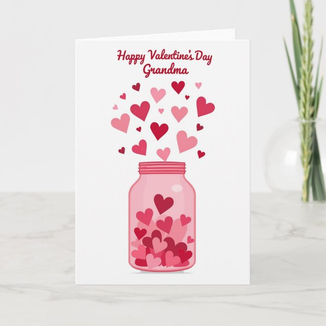 Hearts In A Jar Grandma Card Kort (Framsida)