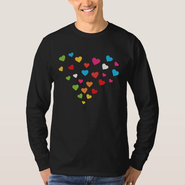 Hearts in Heart Best friends Couples Valentine s D T Shirt (Framsida)