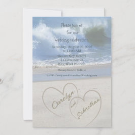 Hearts in the Sand photo Wedding Invitation Inbjudningar