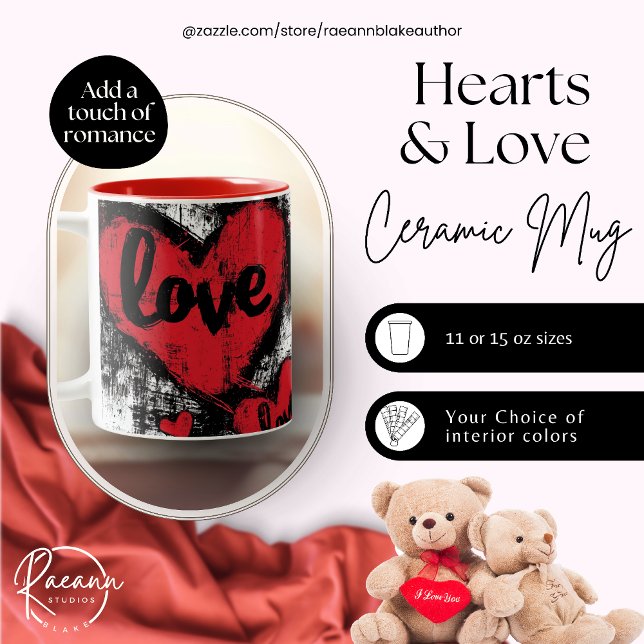 Hearts & Kärlek 2-Tone Ceramic Mugg (Skapare uppladdad)