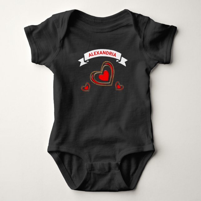 Hearts Kärlek Kid Infant Boy Personalize T Shirt (Framsida)