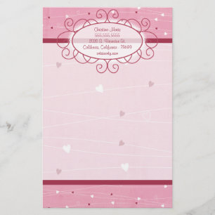 Hearts & Kärlek Letterhead Stationery Brevpapper