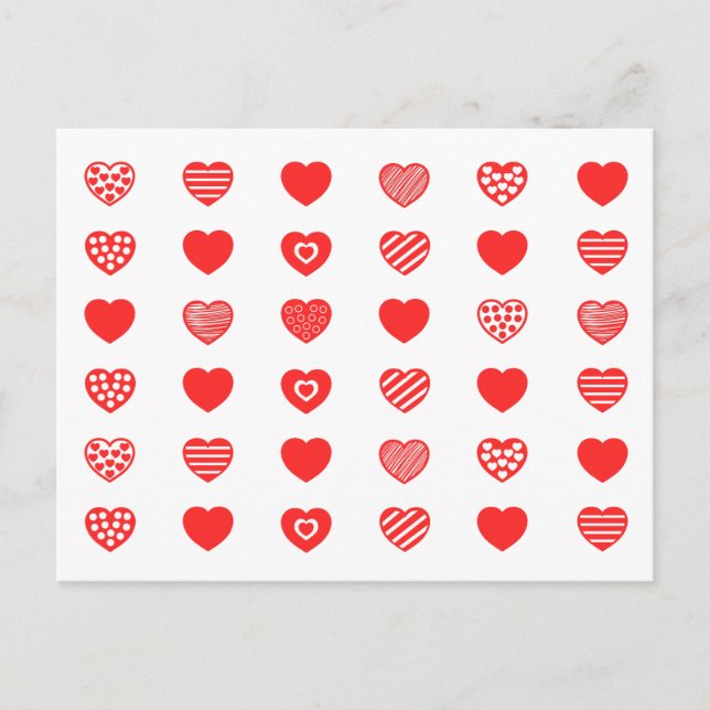 Hearts Kärlek mönster Vykort (Framsida)