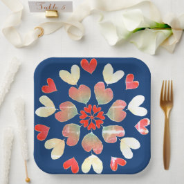 Hearts Kärlek Papper Plate