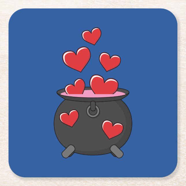 Hearts Kärlek Potion Underlägg Papper Kvadrat (Framsidan)