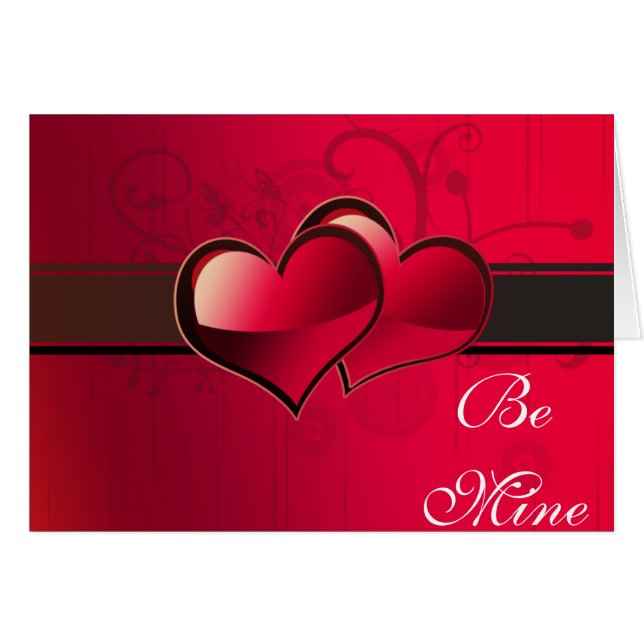 Hearts Kärlek Theme Hälsningskort (Framsidan Horizontal)