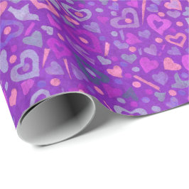 Hearts Kärlek Valentine Papper Collage Mönster Lil Presentpapper