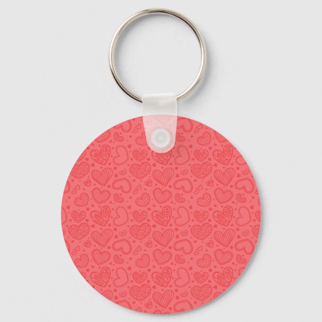 Hearts Keychain Kärlek - Red Nyckelring (Framsida)