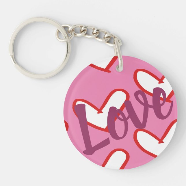 Hearts Keychain med "kärlek" (Framsidan)