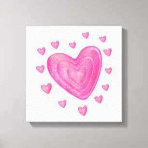 Hearts Kids School Valentines day Girls Boys Canvastryck