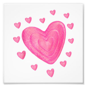 Hearts Kids School Valentines day Girls Boys Fototryck