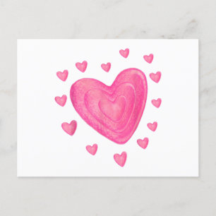 Hearts Kids School Valentines day Girls Boys Helg Vykort
