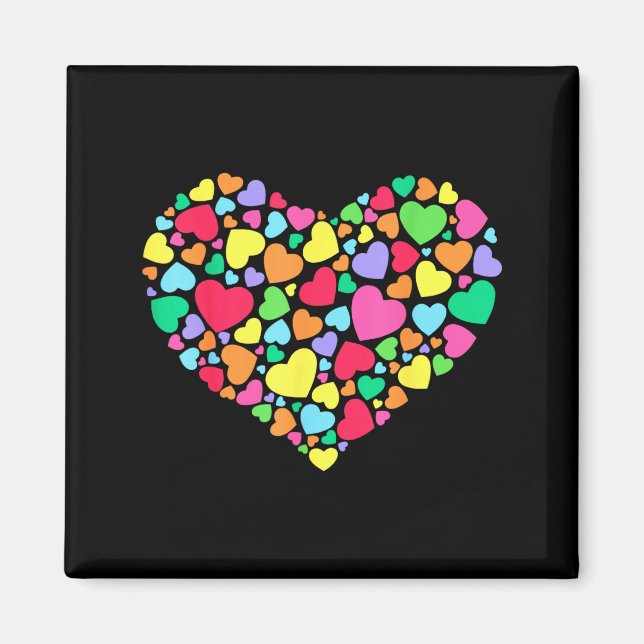 Hearts Kids School Valentines Day Girls Boys  Magnet (Framsidan)