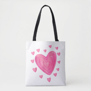 Hearts Kids School Valentines day Girls Boys Tygkasse