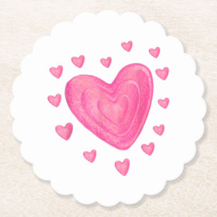 Hearts Kids School Valentines day Girls Boys Underlägg Papper