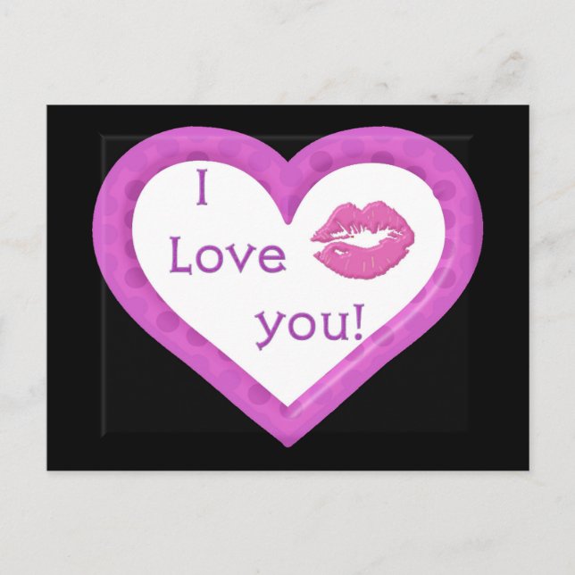 Hearts & Kisses Vykort (Framsida)