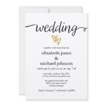 Hearts Kraft Papper bröllopsinbjudan