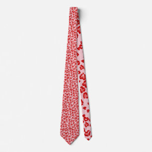 Hearts Leopard Mönster in Red på Slips