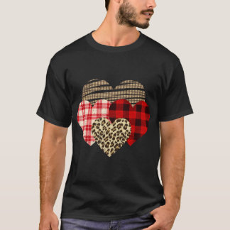 Hearts Leopard Play Buffalo Heart Kärlek Valentine T Shirt