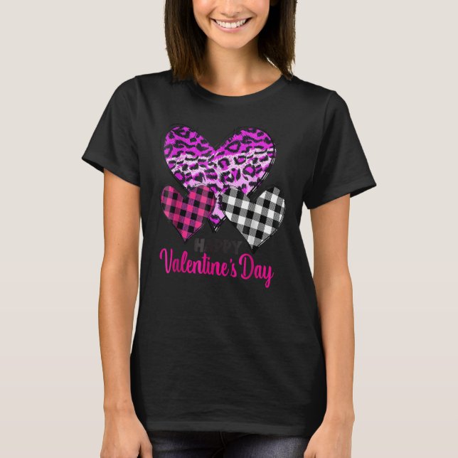 Hearts Leopard Play Kärlek Alla hjärtans dag for T Shirt (Framsida)