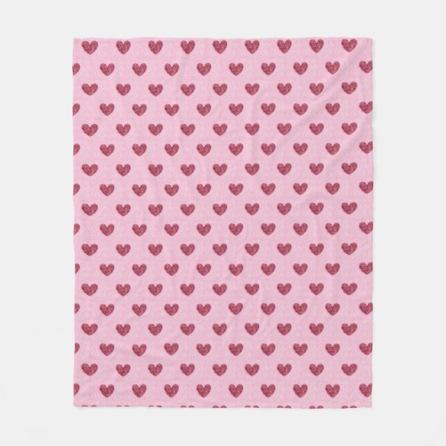 Hearts Lil'Swehoney Red Rosa Faux Fuzzy Design Fleecefilt (Framsidan)
