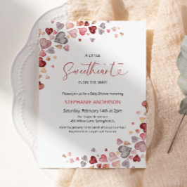 Hearts Little Baby Shower Inbjudningar