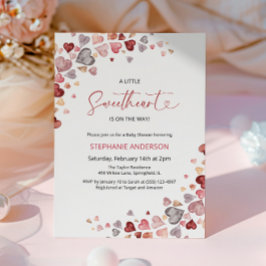 Hearts Little Baby Shower Inbjudningar