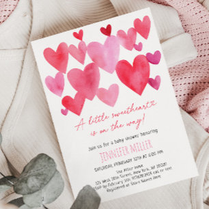 Hearts Little Baby Shower Inbjudningar