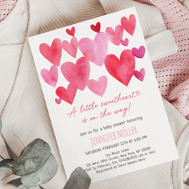 Hearts Little Baby Shower Inbjudningar (Skapare uppladdad)