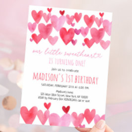 Hearts Little Swehoney First Birthday Inbjudningar