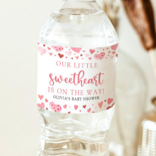 Hearts Little Swehoney Valentine Baby Shower Vattenflaska Etikett