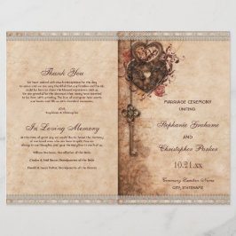 Hearts Lock and Nyckel Bröllop Ceremony Programme