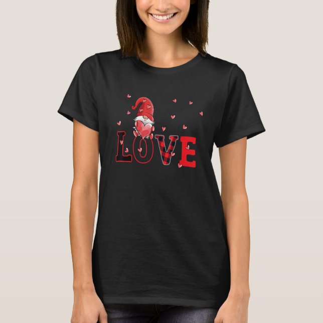 Hearts Love Happy Valentine's Day Cute Gnomes For  T Shirt (Framsida)