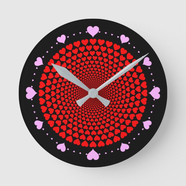 Hearts Mandala Design-25870 Rund Klocka (Framsida)