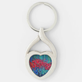 Hearts Metal Keychain Twisted Heart Silverfärgad Nyckelring