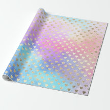 Hearts metalliska Mint Aqua Ocean Blue Guld Rosa