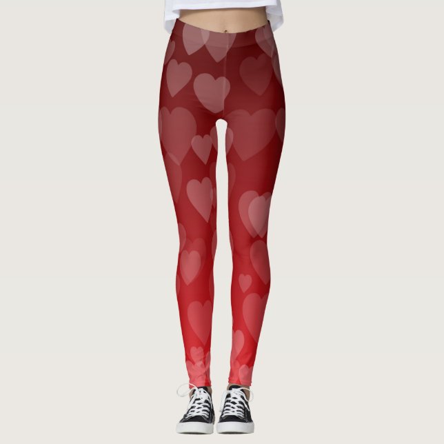 Hearts Mönster 19 Leggings (Framsida)