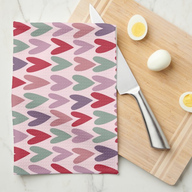 Hearts Mönster 1 Kökshandduk (Vikt i Fjärdedel)