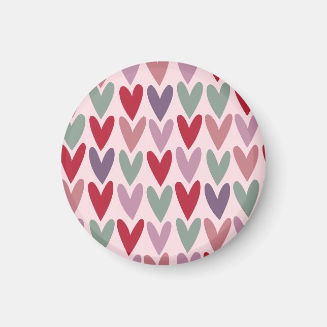 Hearts Mönster 1 Magnet (Framsidan)