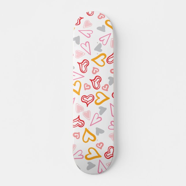 Hearts Mönster 26 Mini Skateboard Bräda 18,5 Cm (Framsida)
