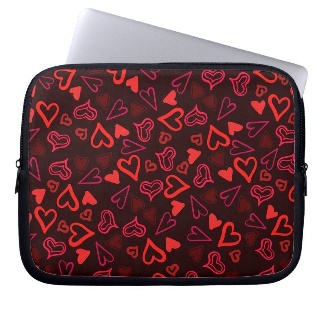 Hearts Mönster 29 Laptop Fodral (Framsidan)