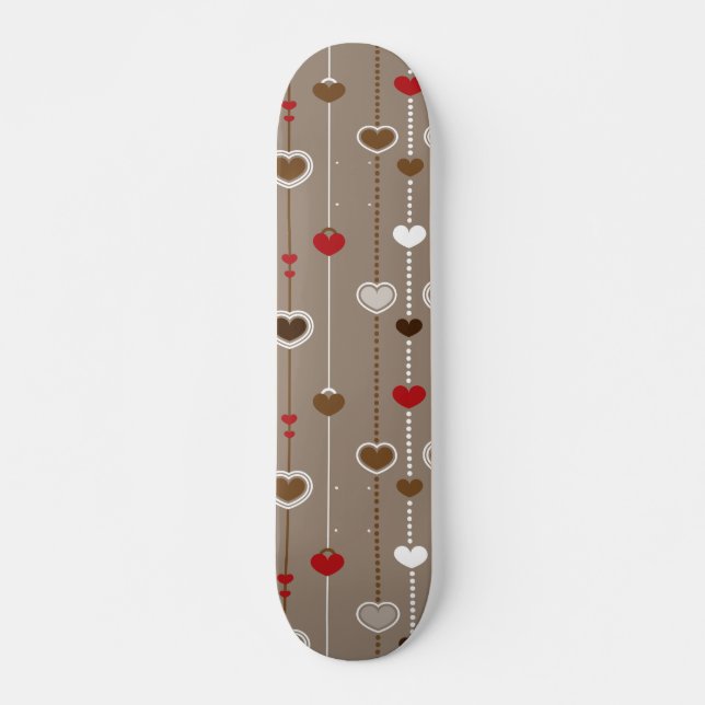 Hearts Mönster 29 Mini Skateboard Bräda 18,5 Cm (Framsida)