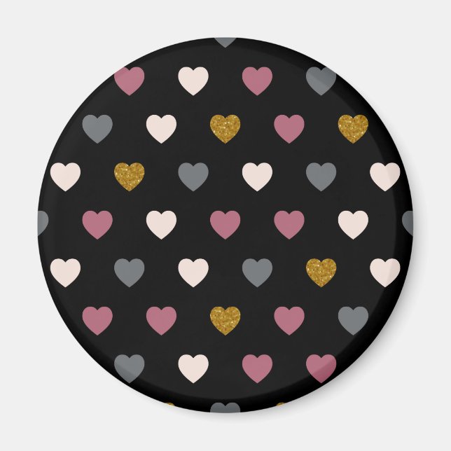 Hearts Mönster 30 Magnet (Framsidan)