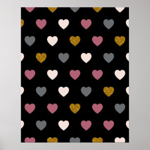 Hearts Mönster 30 Poster