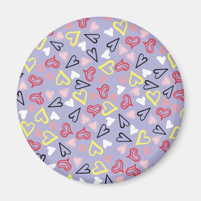 Hearts Mönster 31 Magnet (Framsidan)