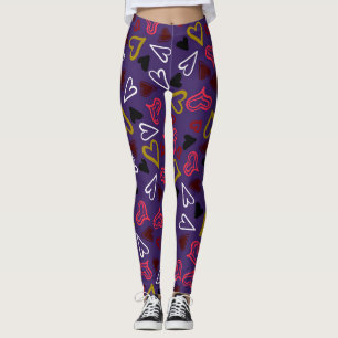 Hearts Mönster 32 Leggings