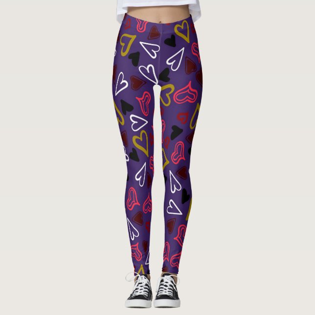 Hearts Mönster 32 Leggings (Framsida)