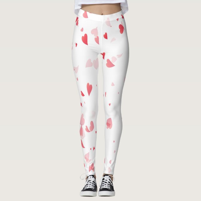 Hearts Mönster 33 Leggings (Framsida)