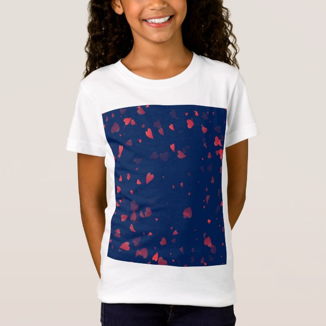Hearts Mönster 40 T Shirt (Framsida)